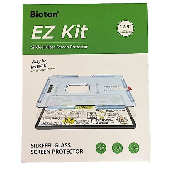EZ Kit Glass Screen Protector Compatible with iPad Pro 12.9” 3rd, 4th, 5th, 6th - Picture 1 of 2